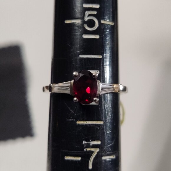 Chuck Clemency Diamond Cut Topaz and Garnet Ring size 6 S Silver 925 + 14K gold - Picture 3 of 9